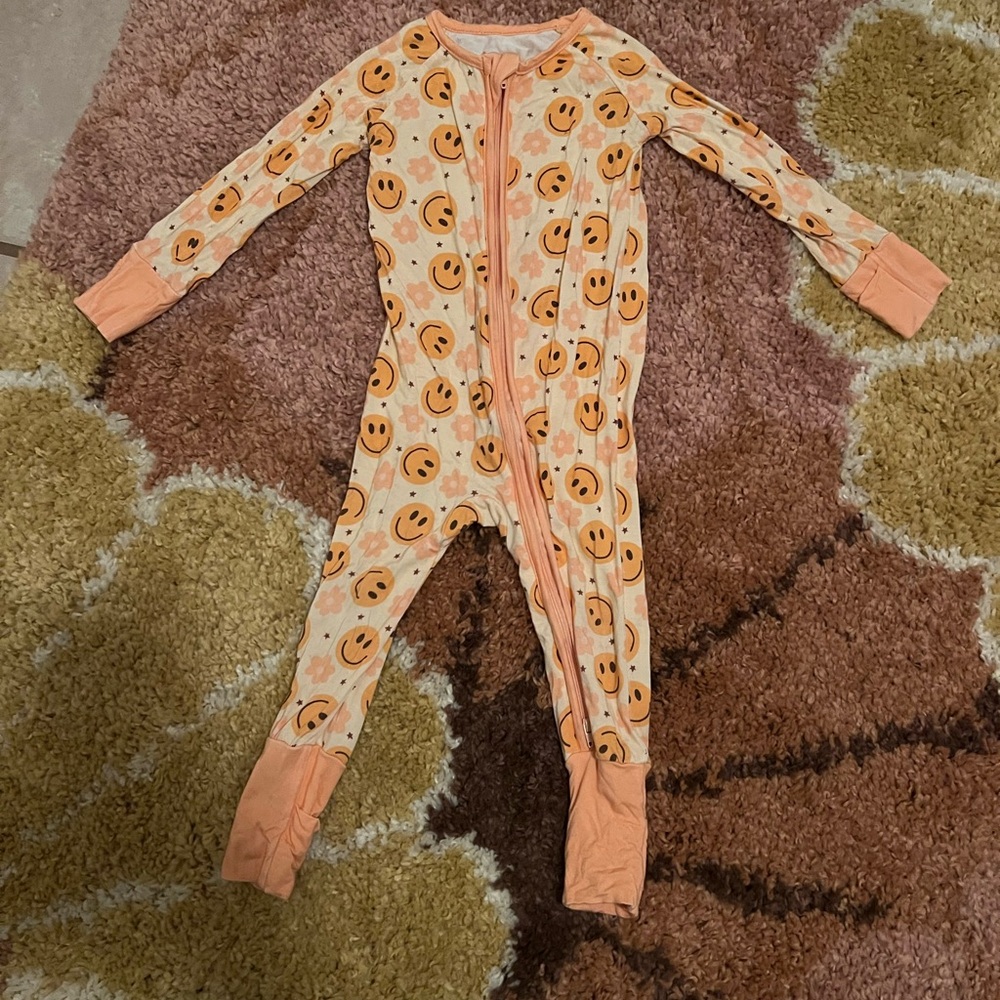 Smiley Face Orange Kids One Piece